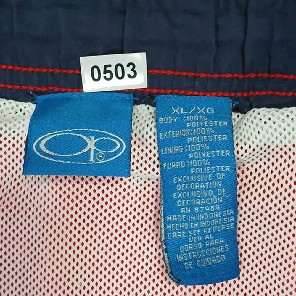OP‎ Ocean Pacific Boarding Co Mens Red Blue Board Shorts Trunks Swim XL